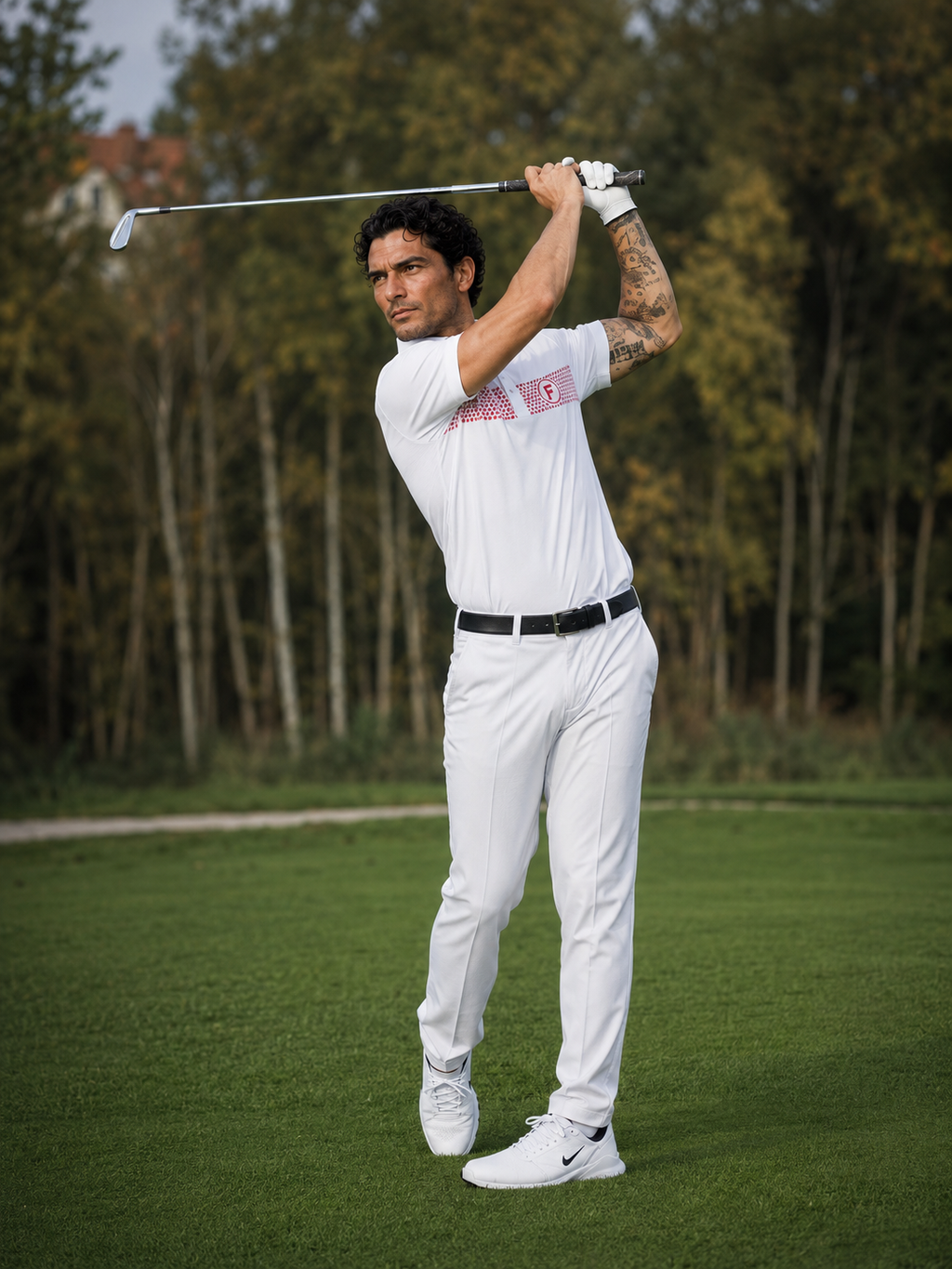 Funky Golf Hex Collection Polo — Navy