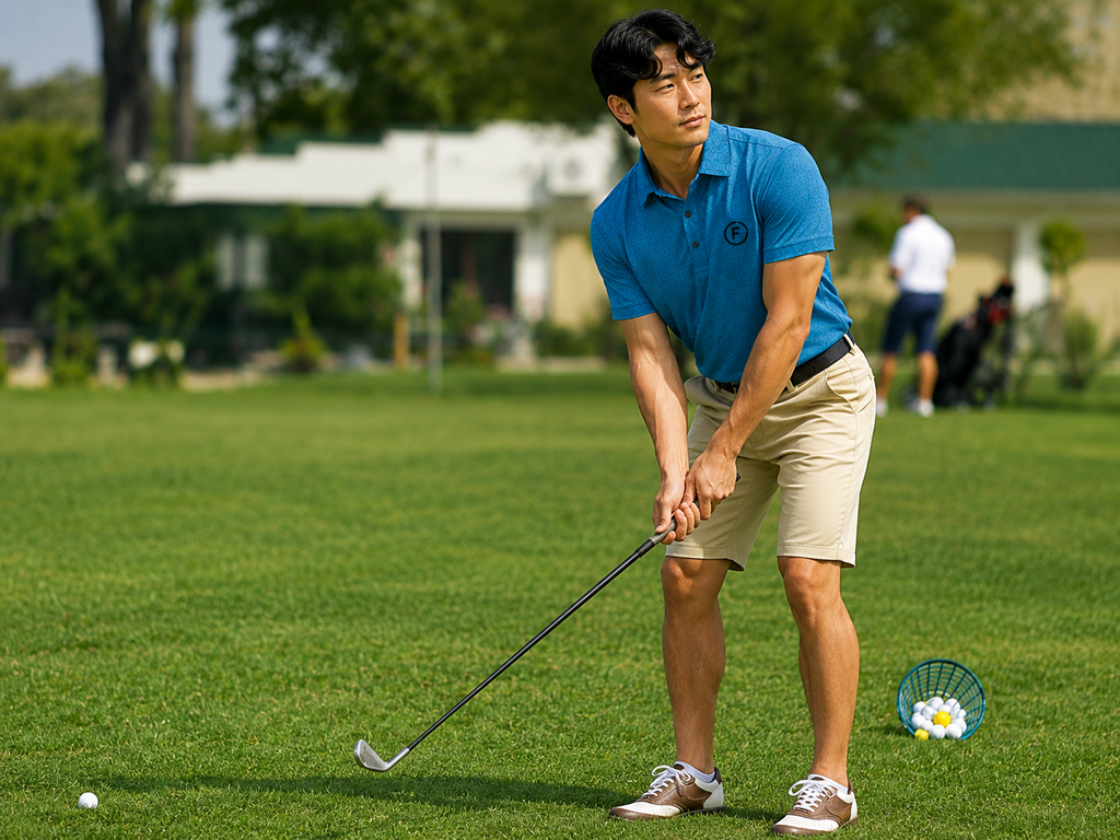 Funky Golf Paisley Elite Polo — Blue
