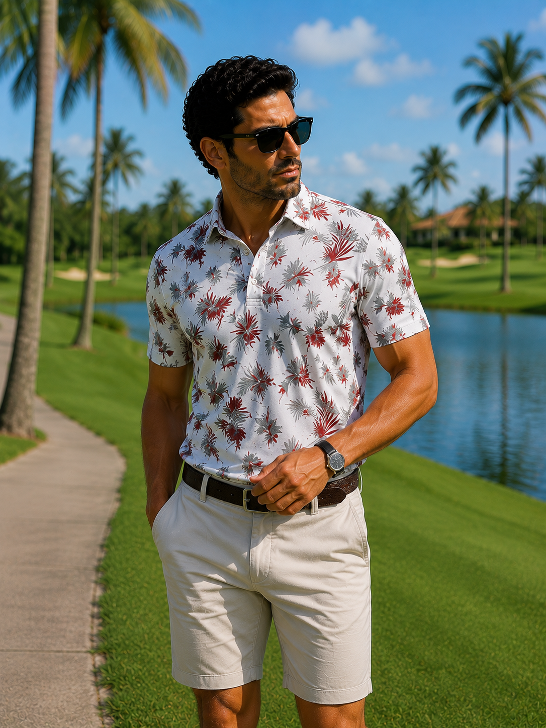 Funky Golf Tropical Performance Polo