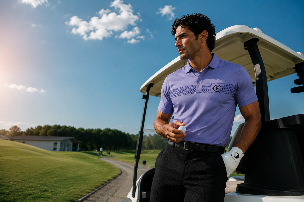 Funky Golf Hex Collection Polo — Red