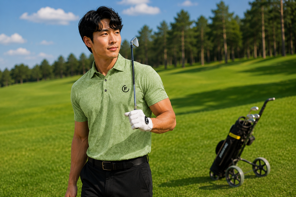 Funky Golf Paisley Elite Polo — Blue