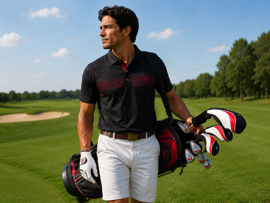 Funky Golf Hex Collection Polo — White
