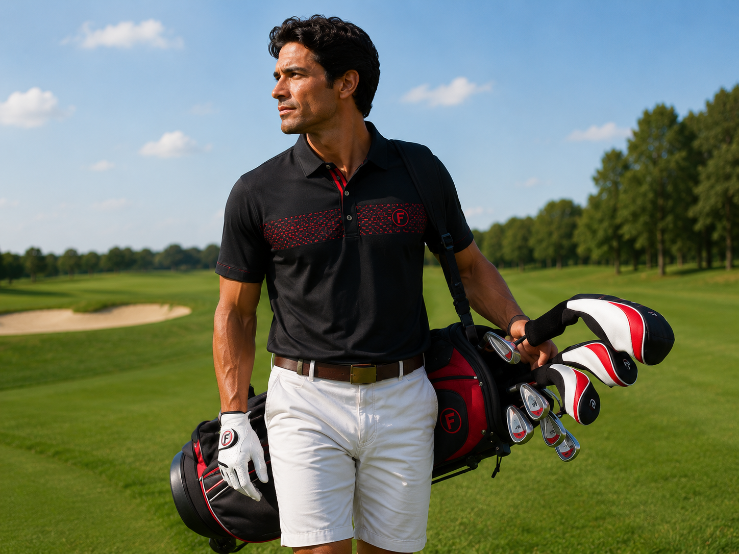 Funky Golf Hex Collection Polo — Yellow