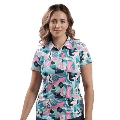 Women Polo ShirtFunky Babe Polo – Pastel Abstract Camo
