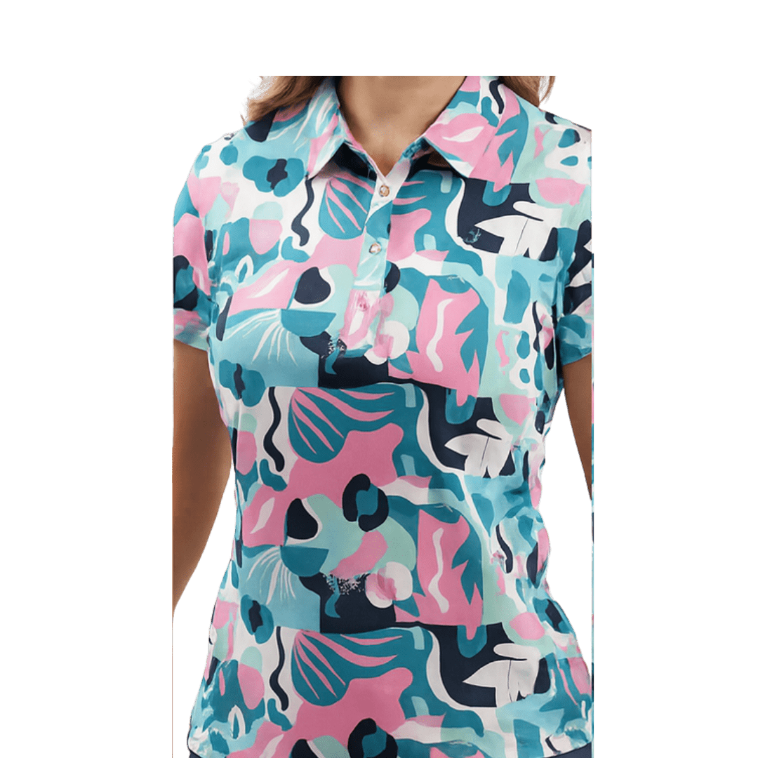 Women Polo ShirtFunky Babe Polo – Pastel Abstract Camo