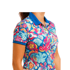 Women Polo ShirtFunky Babe Polo – Tropical Bloom