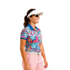 Women Polo ShirtFunky Babe Polo – Tropical Bloom
