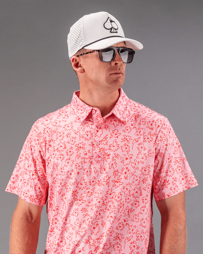 Polo ShirtFunky Bros Polo – Coral Bloom
