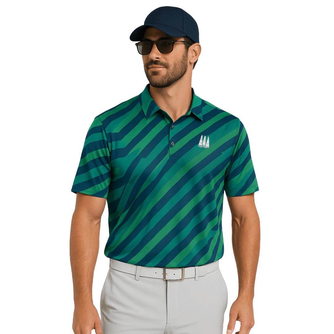 Polo ShirtFunky Bros Polo – Emerald Stripes