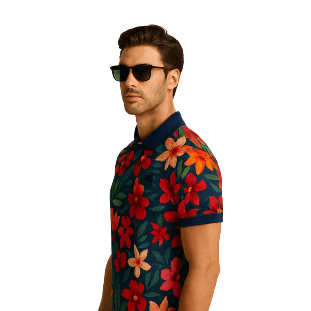 Polo ShirtFunky Bros Polo – Tropical Bloom