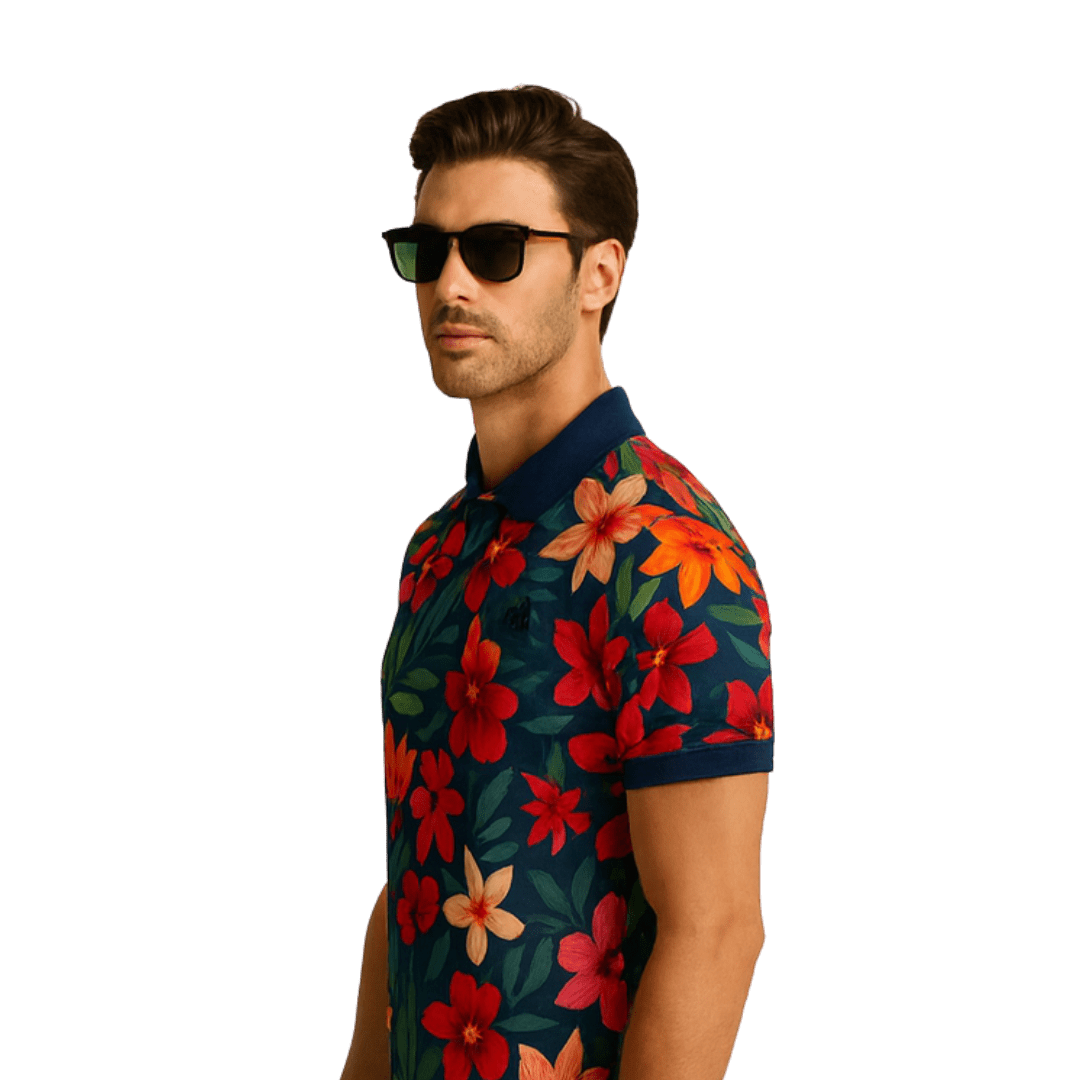 Polo ShirtFunky Bros Polo – Tropical Bloom