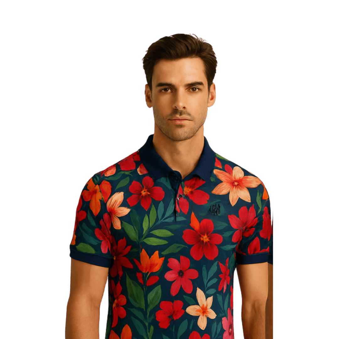 Polo ShirtFunky Bros Polo – Tropical Bloom