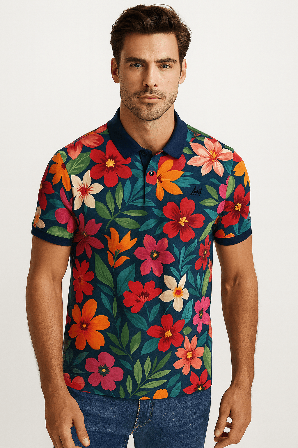 Polo ShirtFunky Bros Polo – Tropical Bloom