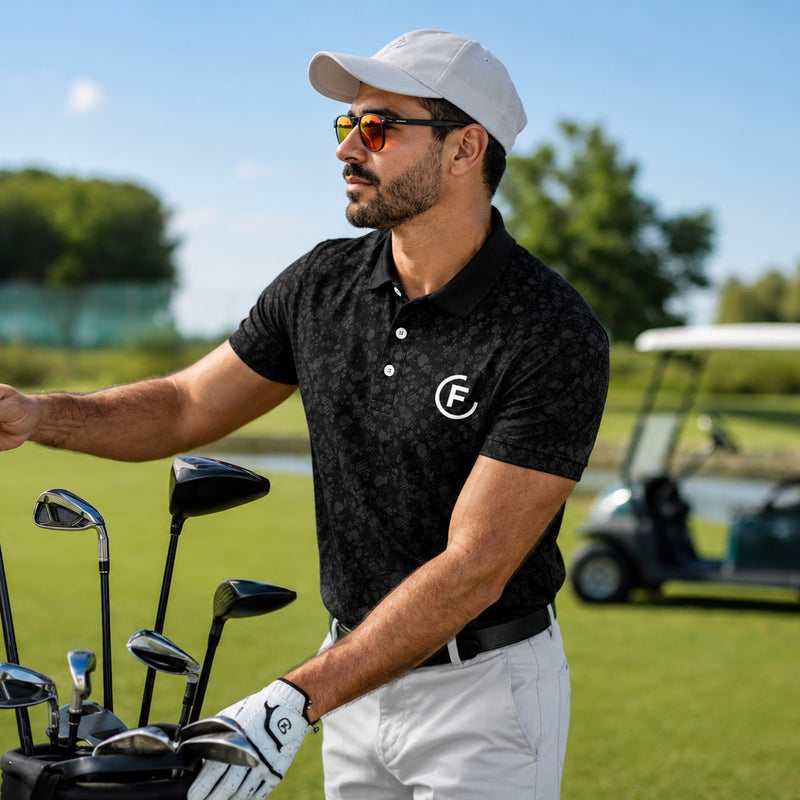 Funky Golf Diamond Polo - Charcoal