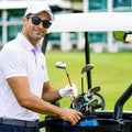 Funky Golf Diamond Polo - White Blue