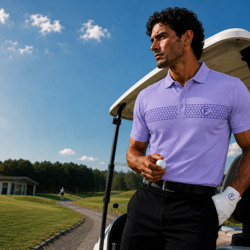 Funky Golf Hex Collection Polo - Black