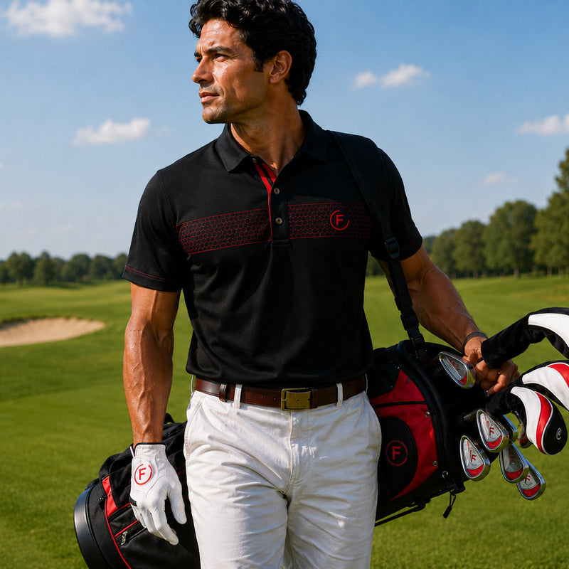 Funky Golf Hex Collection Polo - White