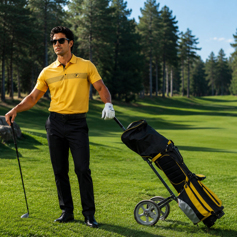 Funky Golf Hex Collection Polo - Yellow