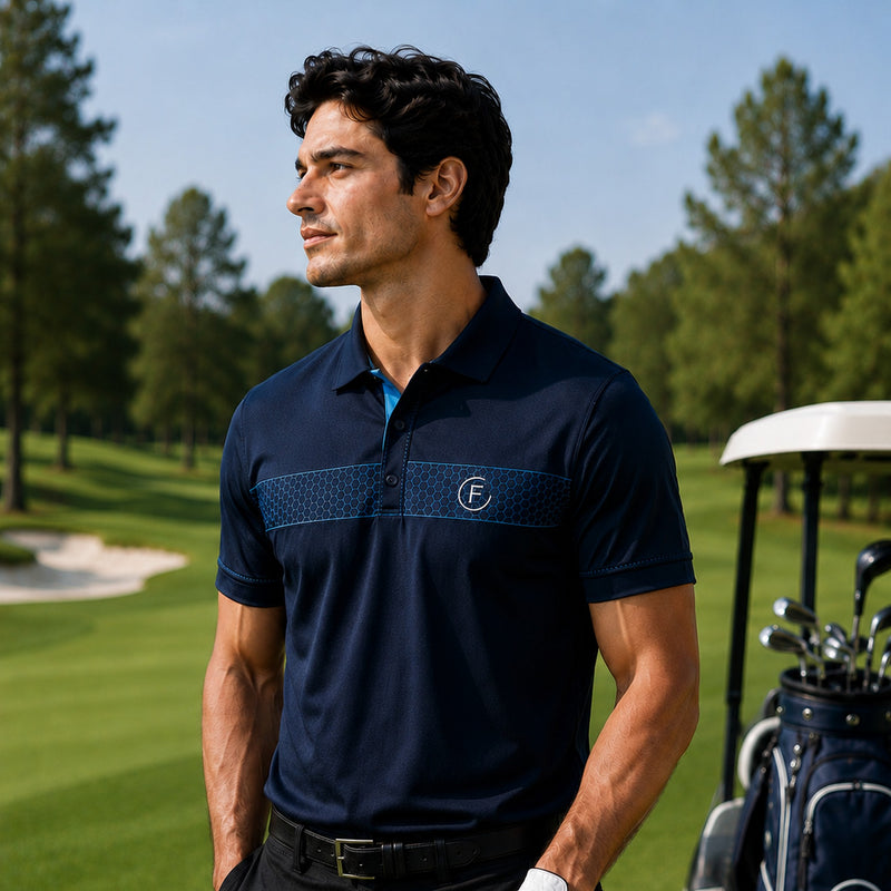 Funky Golf Hex Collection Polo - Yellow