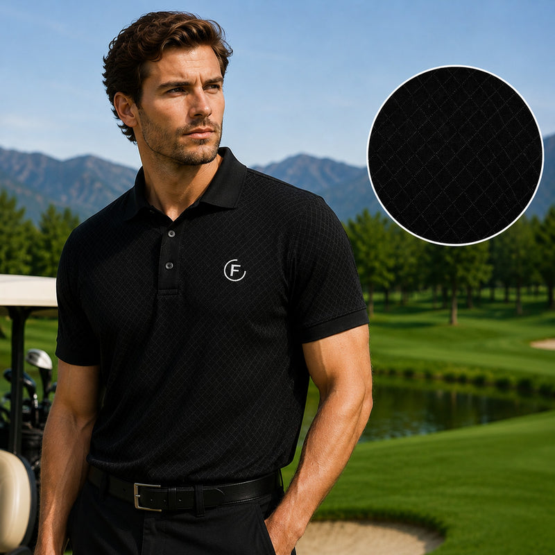 Funky Golf Night Shift Polo - Diamond Black