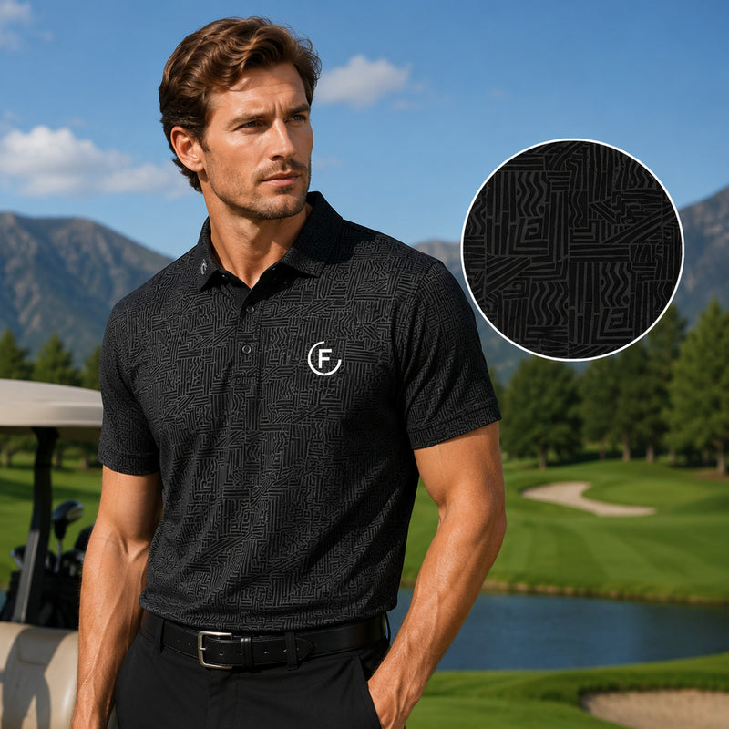 Funky Golf Night Shift Polo - Organic Black
