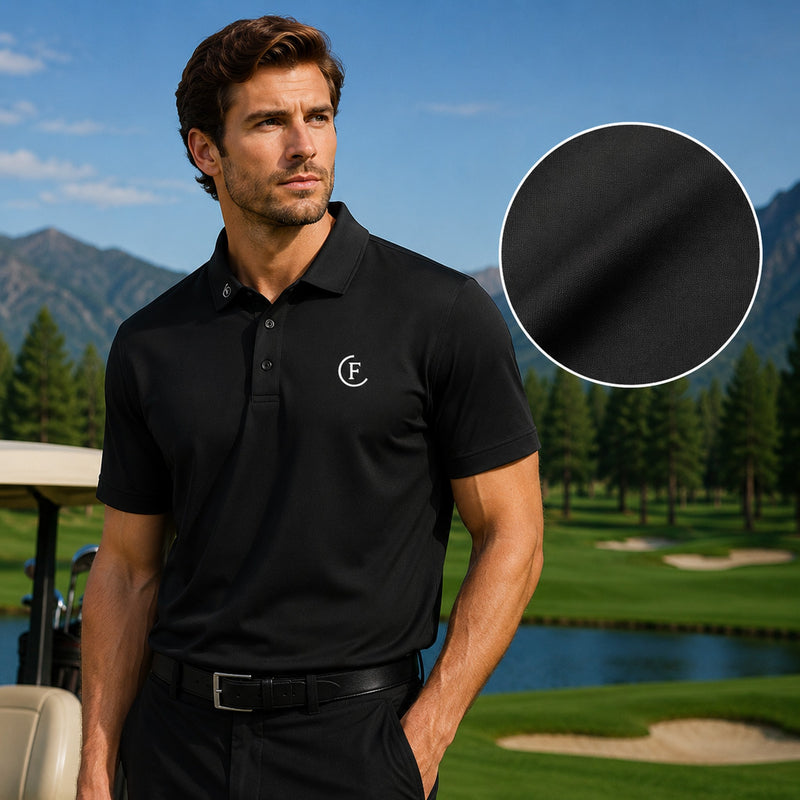 Funky Golf Night Shift Polo - Organic Black