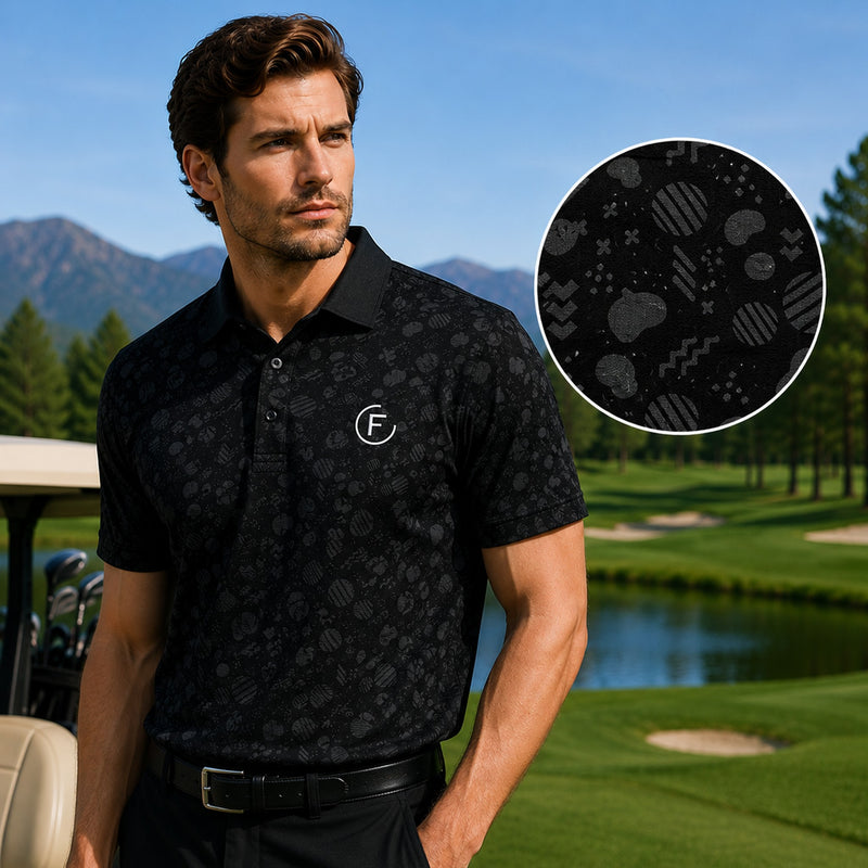 Funky Golf Night Shift Polo - Organic Black