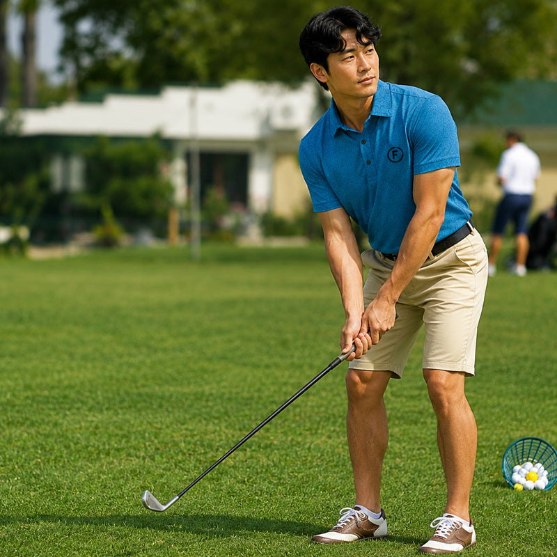 Funky Golf Paisley Elite Polo - Blue