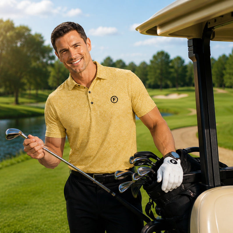 Funky Golf Paisley Elite Polo - Blue