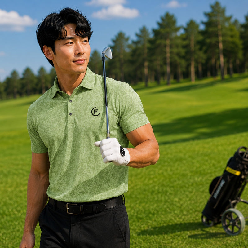 Funky Golf Paisley Elite Polo - Blue