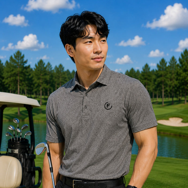Funky Golf Paisley Elite Polo - Blue