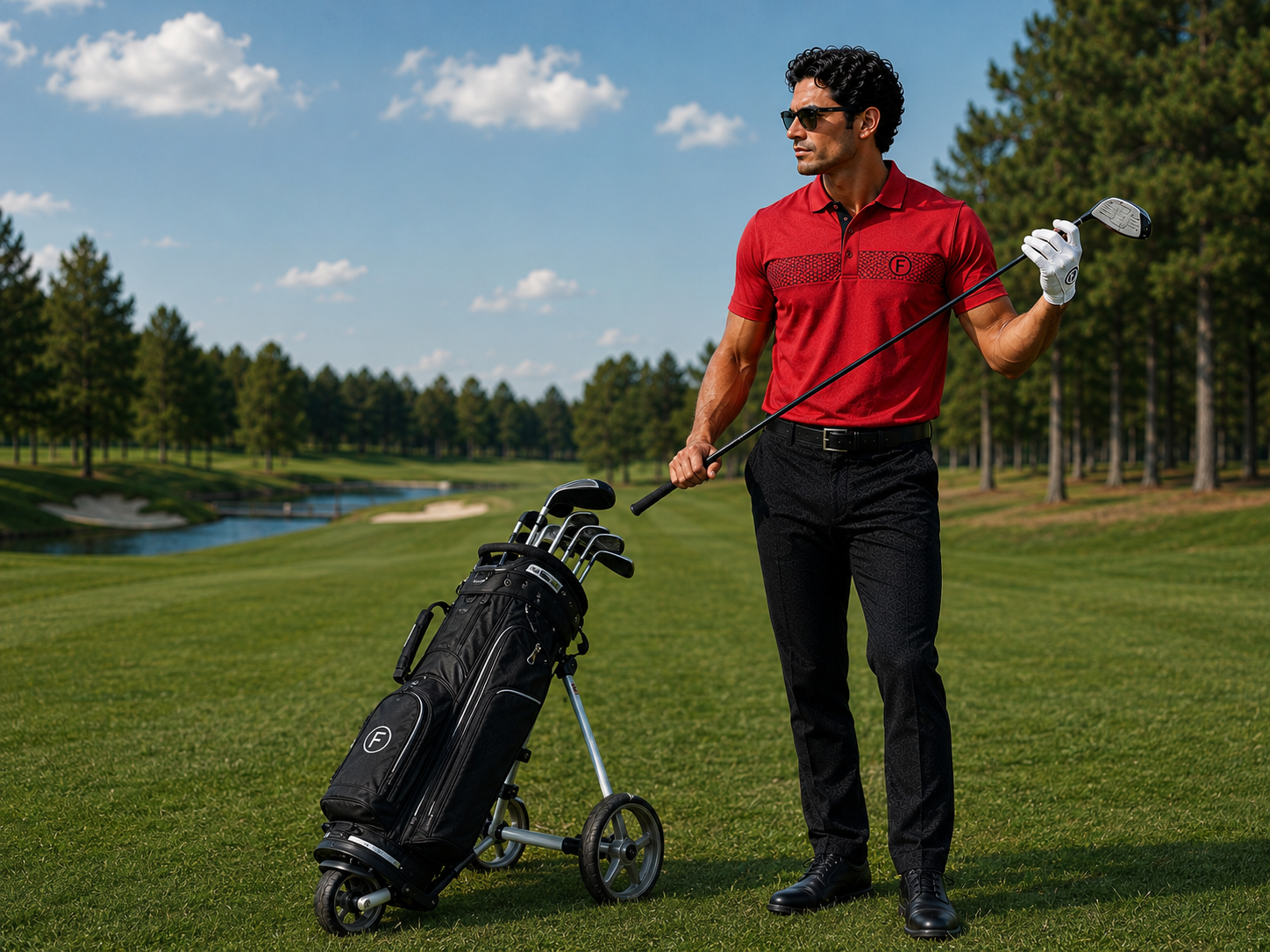 Funky Golf Hex Collection Polo — White