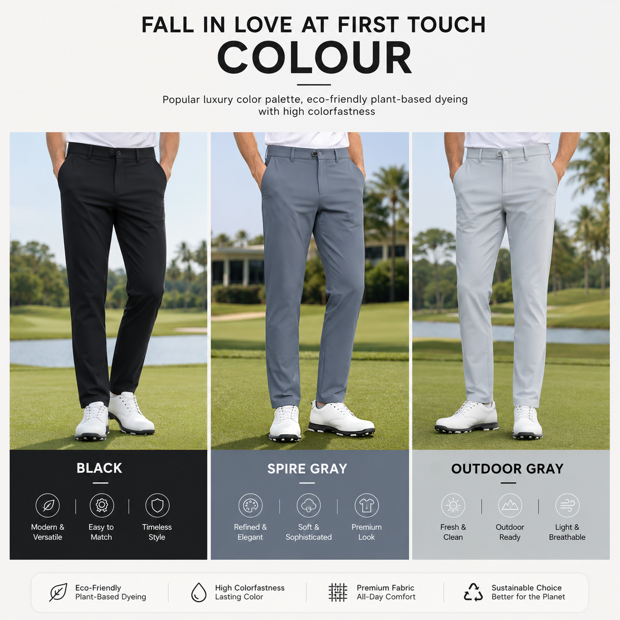 Men's Quick-Dry Performance Golf Trousers