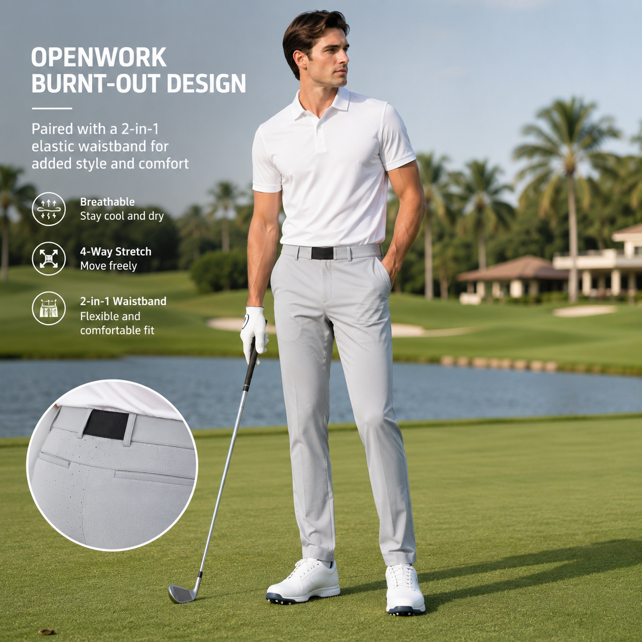Men's Quick-Dry Performance Golf Trousers